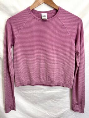 Athleta Girl Power Up Sport Length Pink Striped Gop